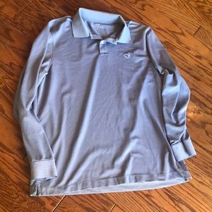NWOT Men’s XL Gray Metallic Long Sleeve Polo 🐳